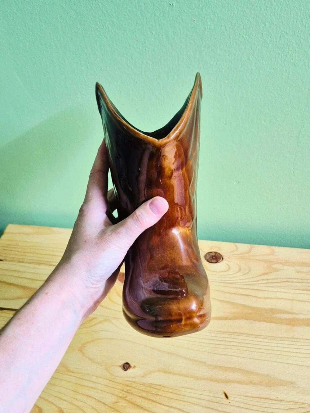Vintage Ceramic Cowboy Boot Planter / Vase - Picture 12 of 12